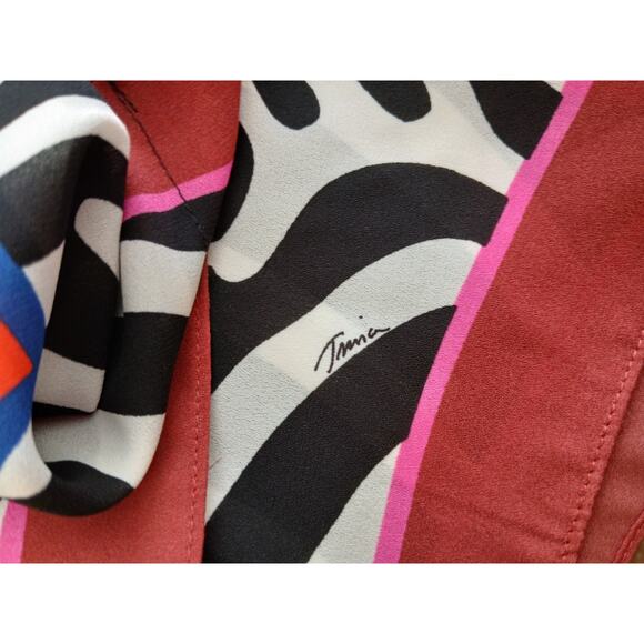 Trina Turk For InC Tunic Poncho Caftan swim cover up Blouse Mrs ROPER S/M - Picture 7 of 8